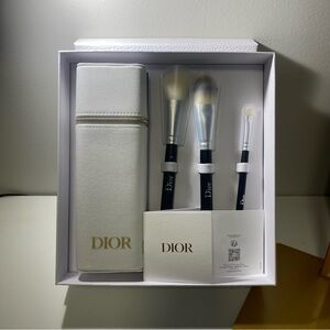 Dior Black and White Brush Set with Gold Accents NWT